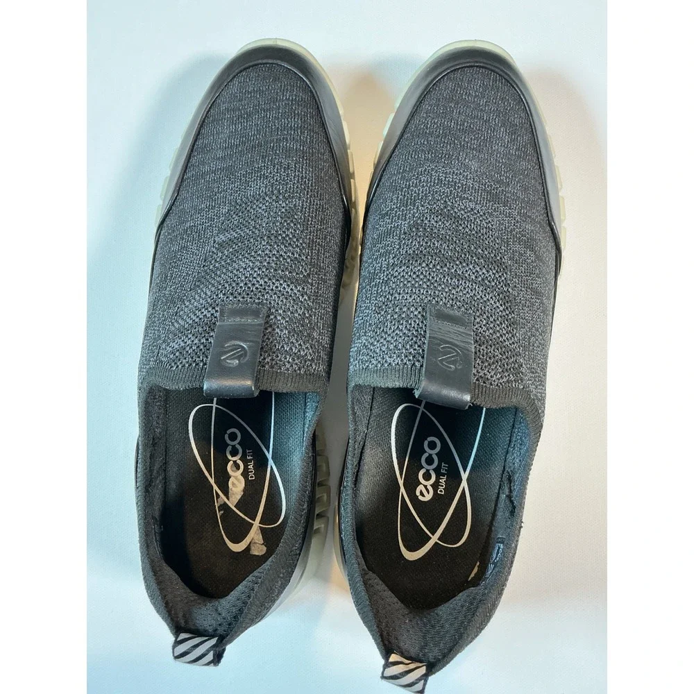 ECCO Gruuv Black Knit Women's Slip On Sneakers Size 7-7.5